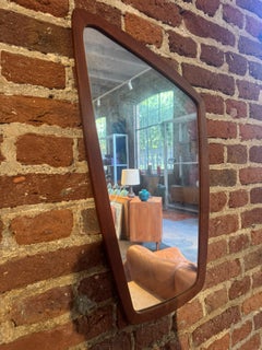 Irregular mirror with a teak frame, Denmark, 1961
