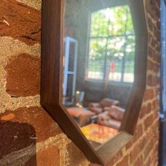 Hexagonal mirror with teak frame, Denmark, 1960
