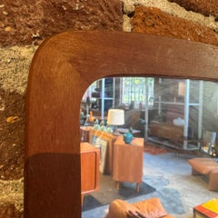 Mid-Century contoured teak mirror, Denmark, 1960s