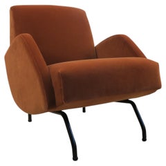 Fauteuil de Janusz Różański en velours, Danemark, années 50