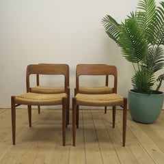 Set of 4 Model 75 chairs by Otto Møller, Denmark, 1960