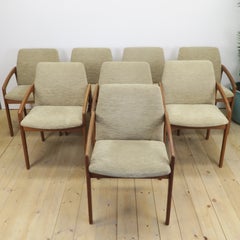 Set of 8 Model 23 teak chairs by Henning Kjærnulf for Korup Stolefabrik, Denmark