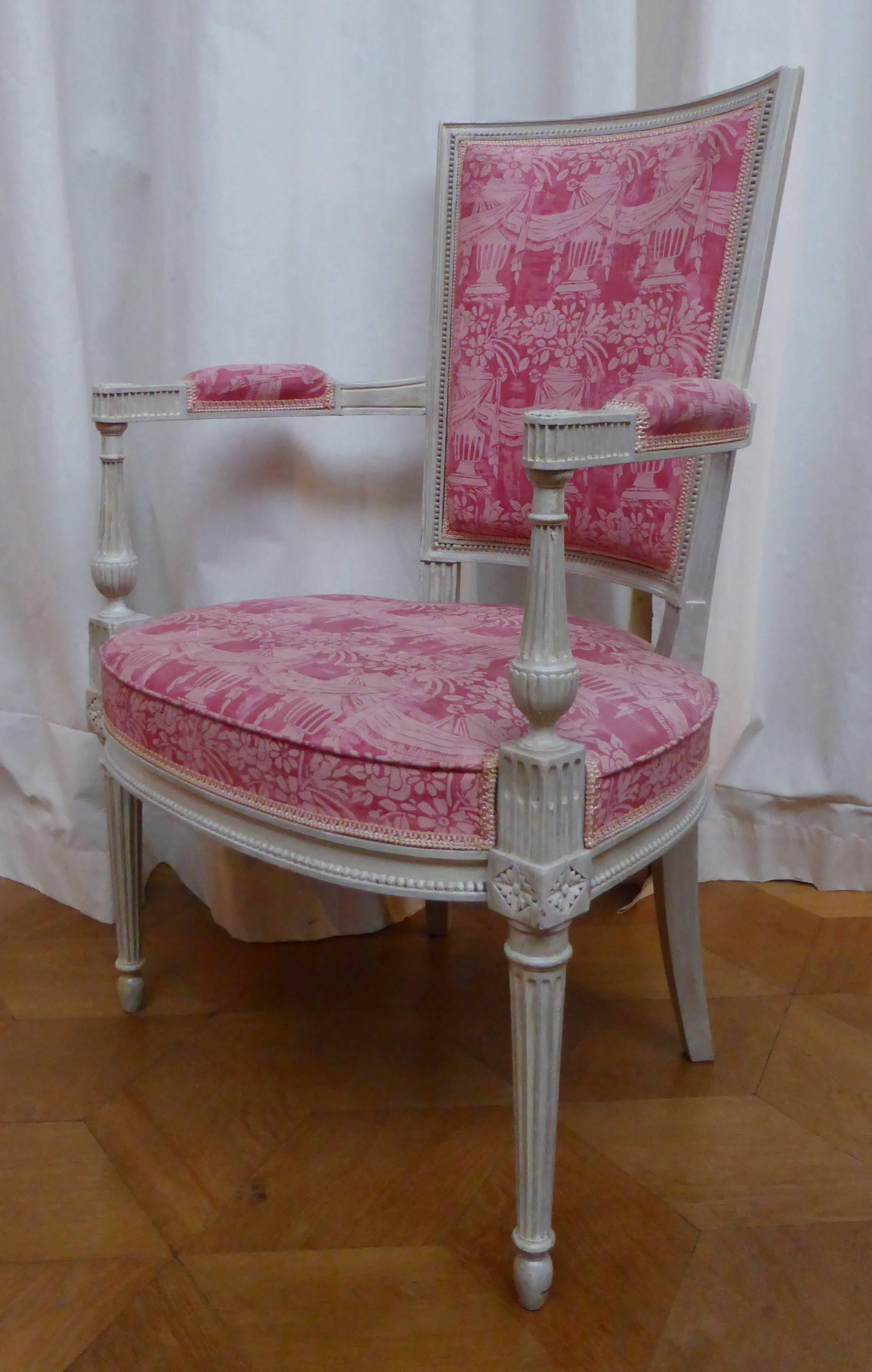 Patinated French Louis XVI Style Salon Suite For Sale