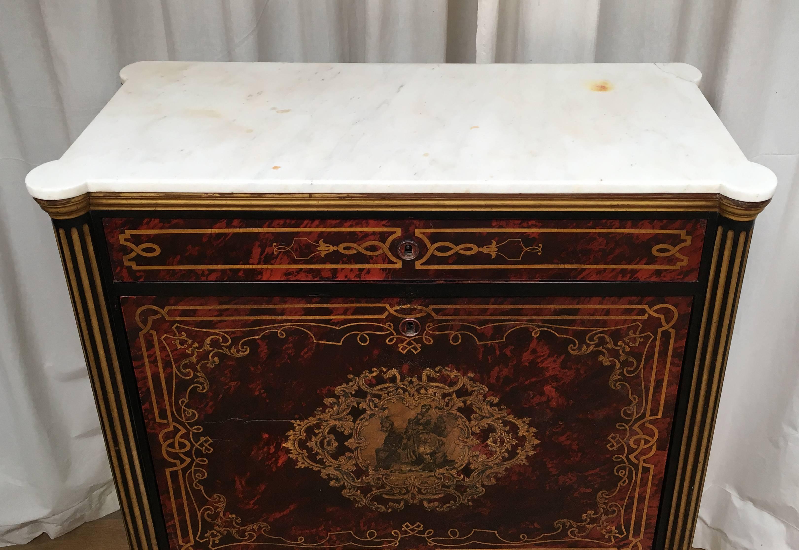 19th Century Faux Tortoise-Shell Secretaire À Abattant by Jean Joseph Chapuis For Sale