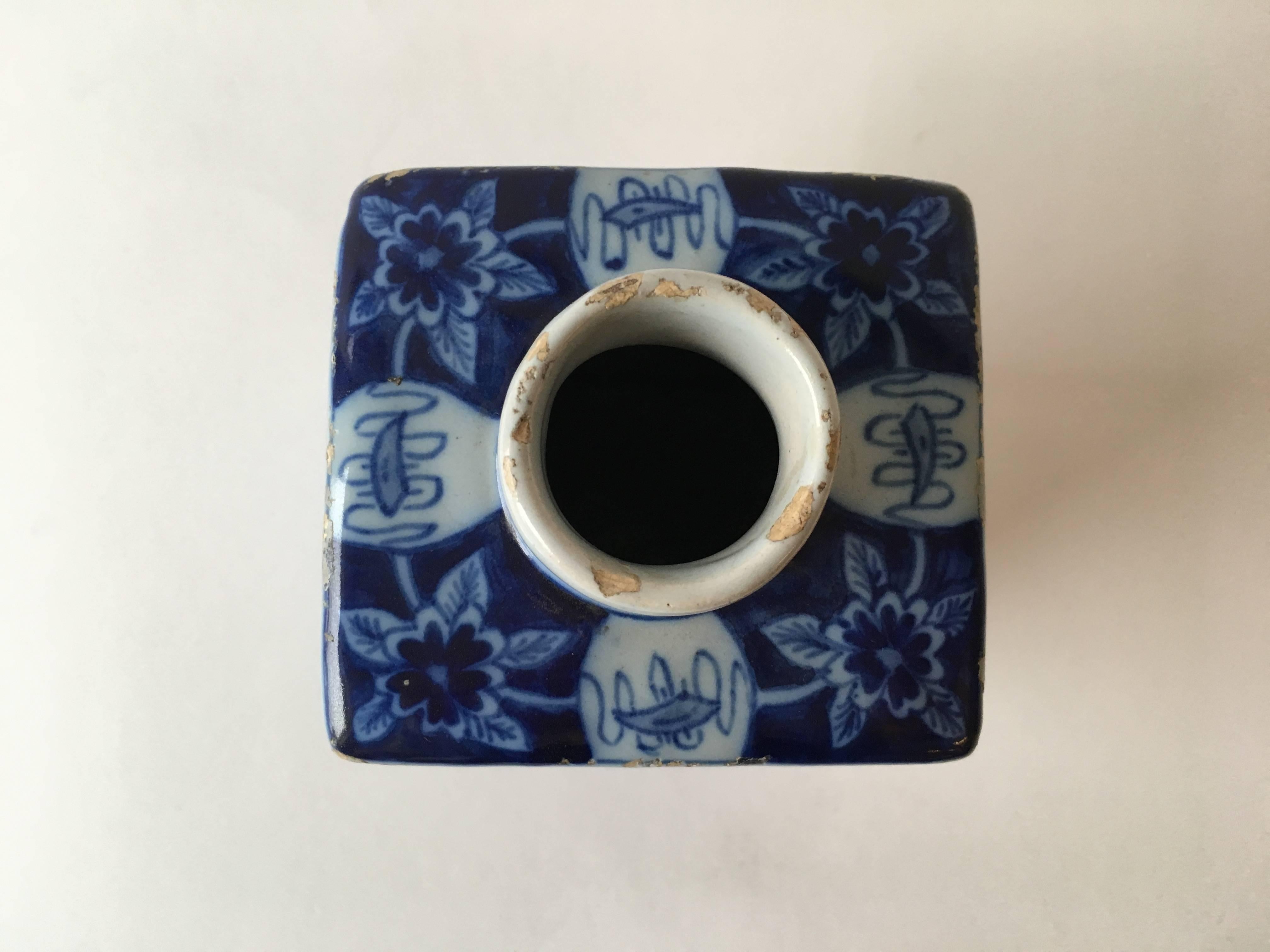 Earthenware Delftware Tea Caddy by Johannes Van Duijn For Sale