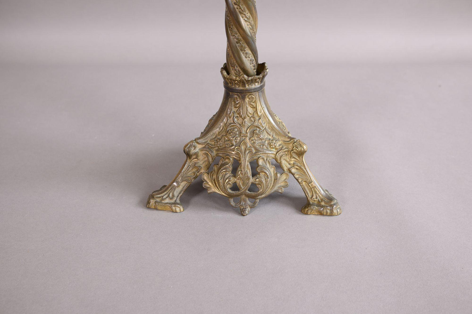Brass Pair of Candle Sticks For Sale