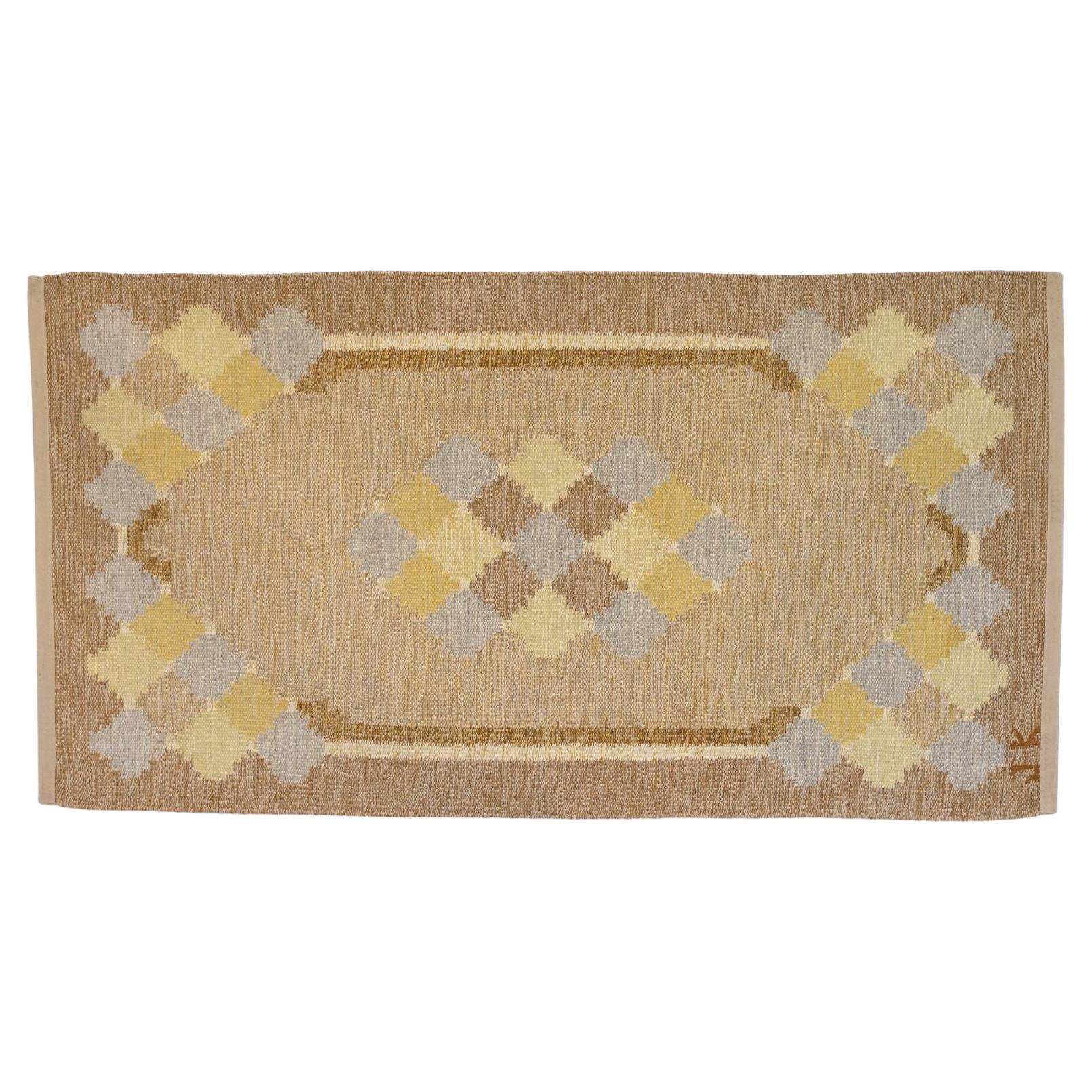 Kilim svedese di metà secolo firmato JK in vendita