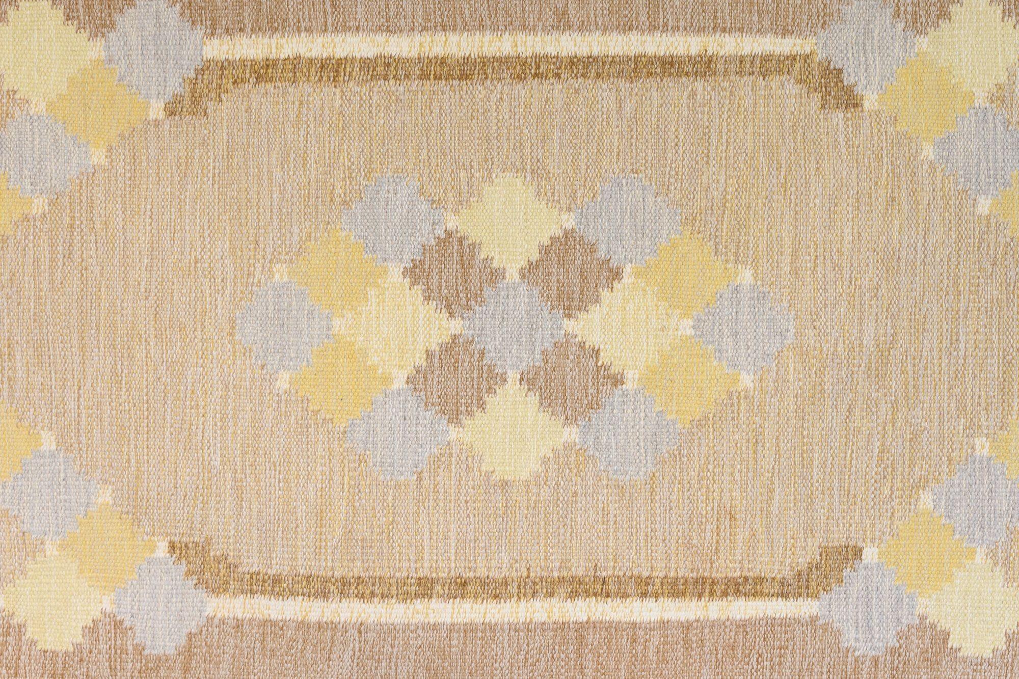 Svedese Kilim svedese di metà secolo firmato JK in vendita