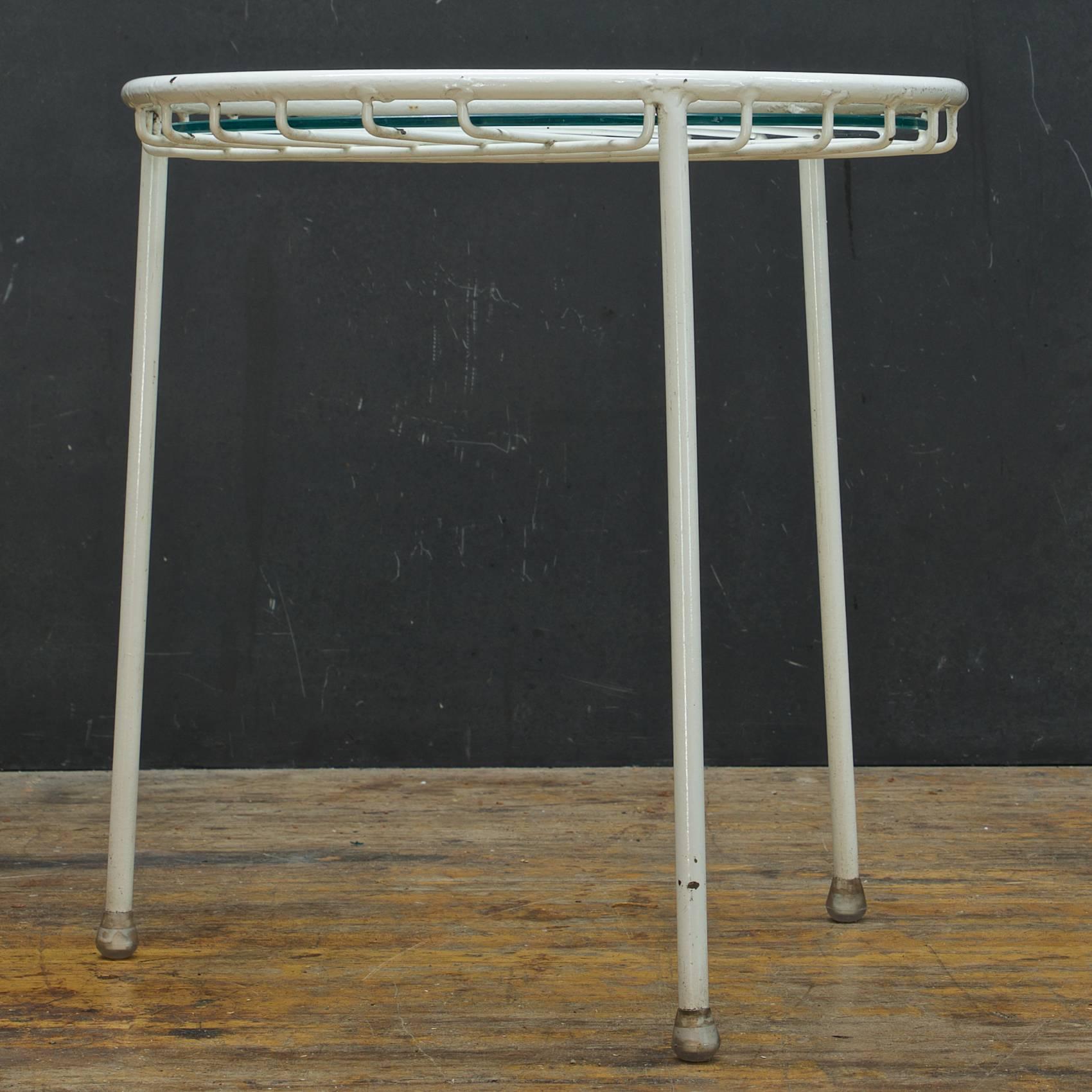 Mid-Century Modern 1950s Rare George Nelson Associates Arbuck Table Stool Wire Grid Iron Patio  en vente