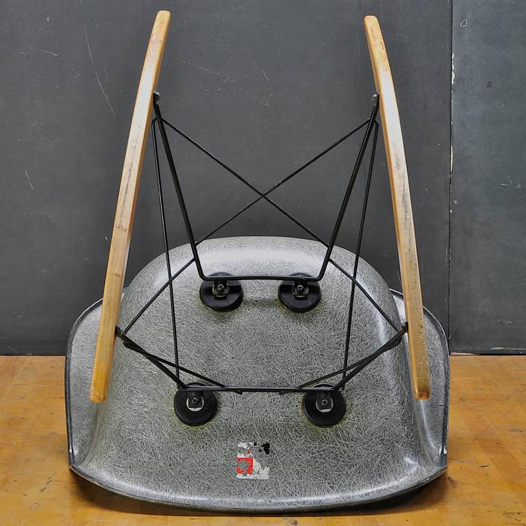 1950s Elephant Hide Grey Eames RAR Rope Edge Rocking Chair For Sale at ...