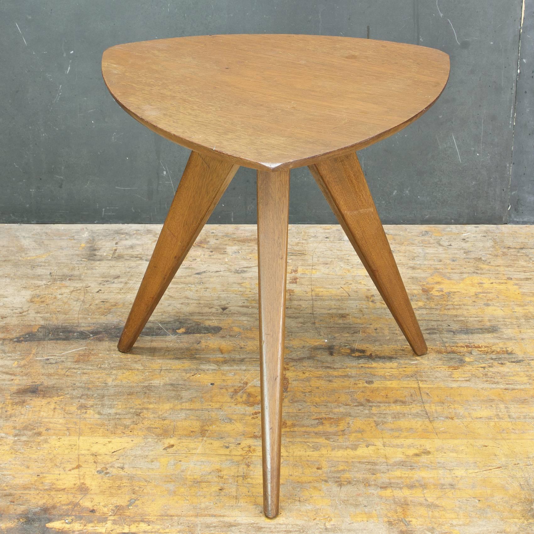 American Early Modernist Form. Presented in Original Finish.  Showing Staining and Wear, Patina to all surfaces. Table was professionally attended to, now very tight and sturdy.