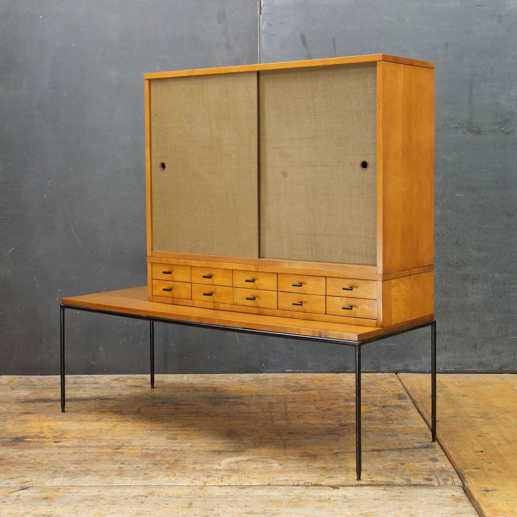 In original finish, a rare ten-drawer modular cabinet.