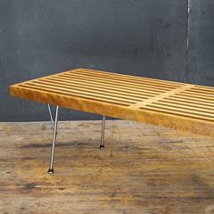 George Nelson Herman Miller Rare Metal Leg Folding Slat Bench