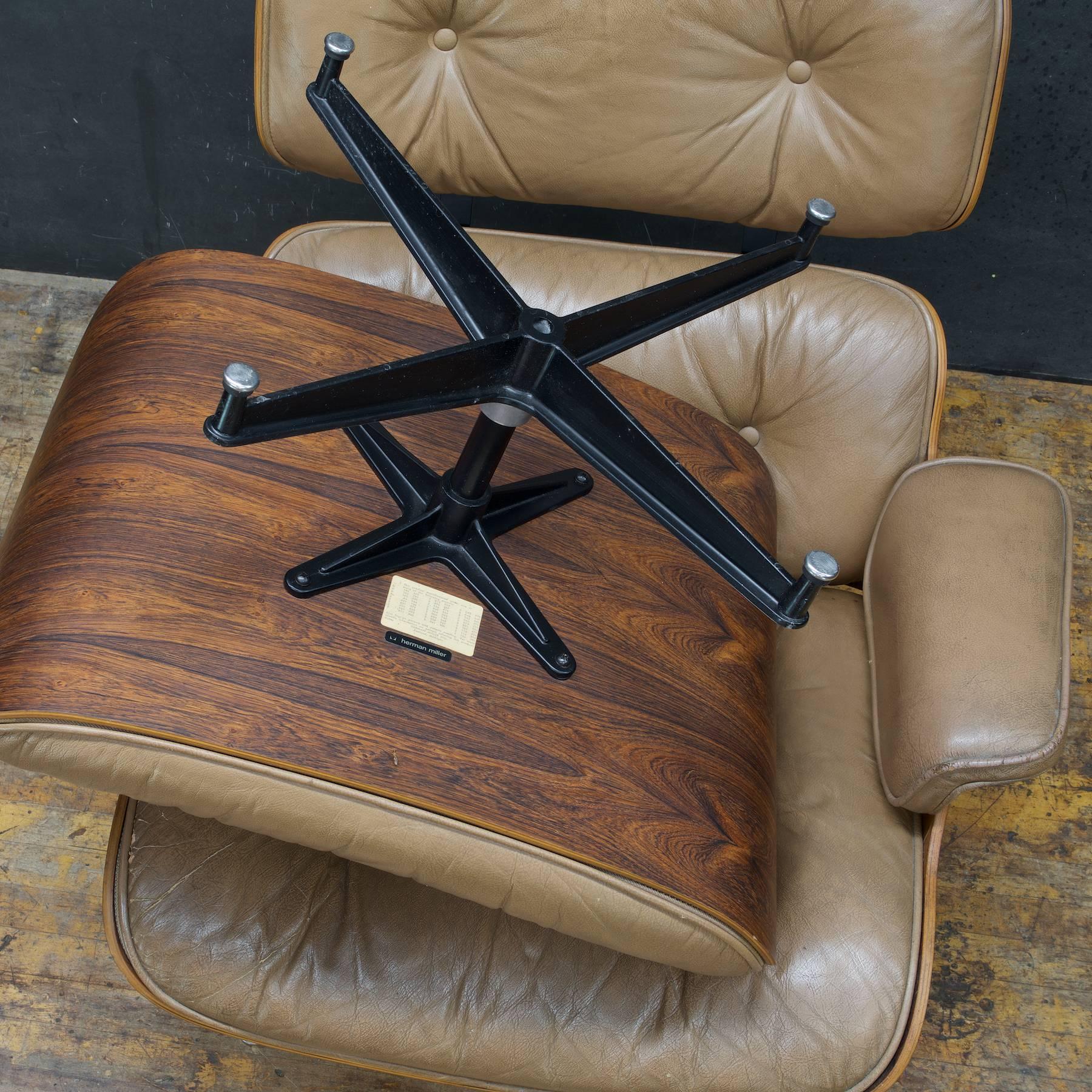 Cast Eames 670/671 Brazilian Rosewood Lounge Chair and Ottoman