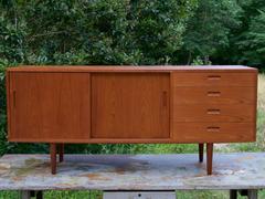 1960s Mid-Century Danish Teak Credenza Room Divider