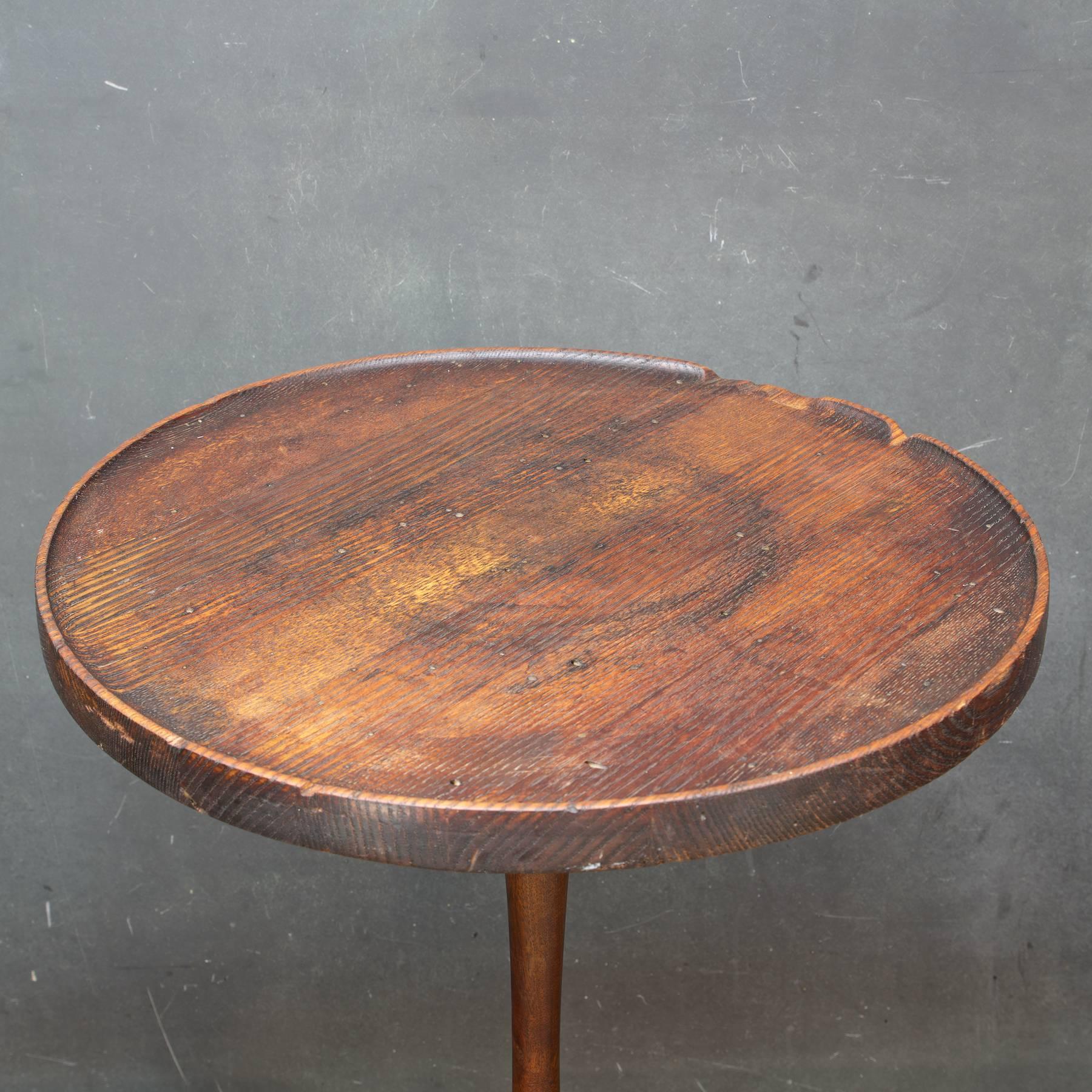 Mid-20th Century American Craft Movement Turned Hardwood Saarinen Style Tulip Side Table