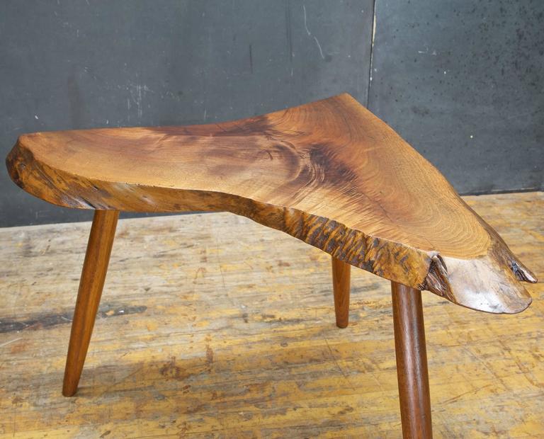 Rare Authenticated Nakashima Wepman Live Edge English Walnut Table For Sale at 1stdibs