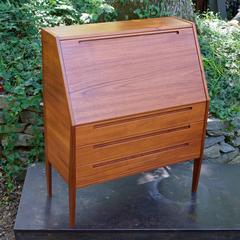 Nils Jonsson for HJN Mobler Danish Teak Writing Desk Bureau Cabinet