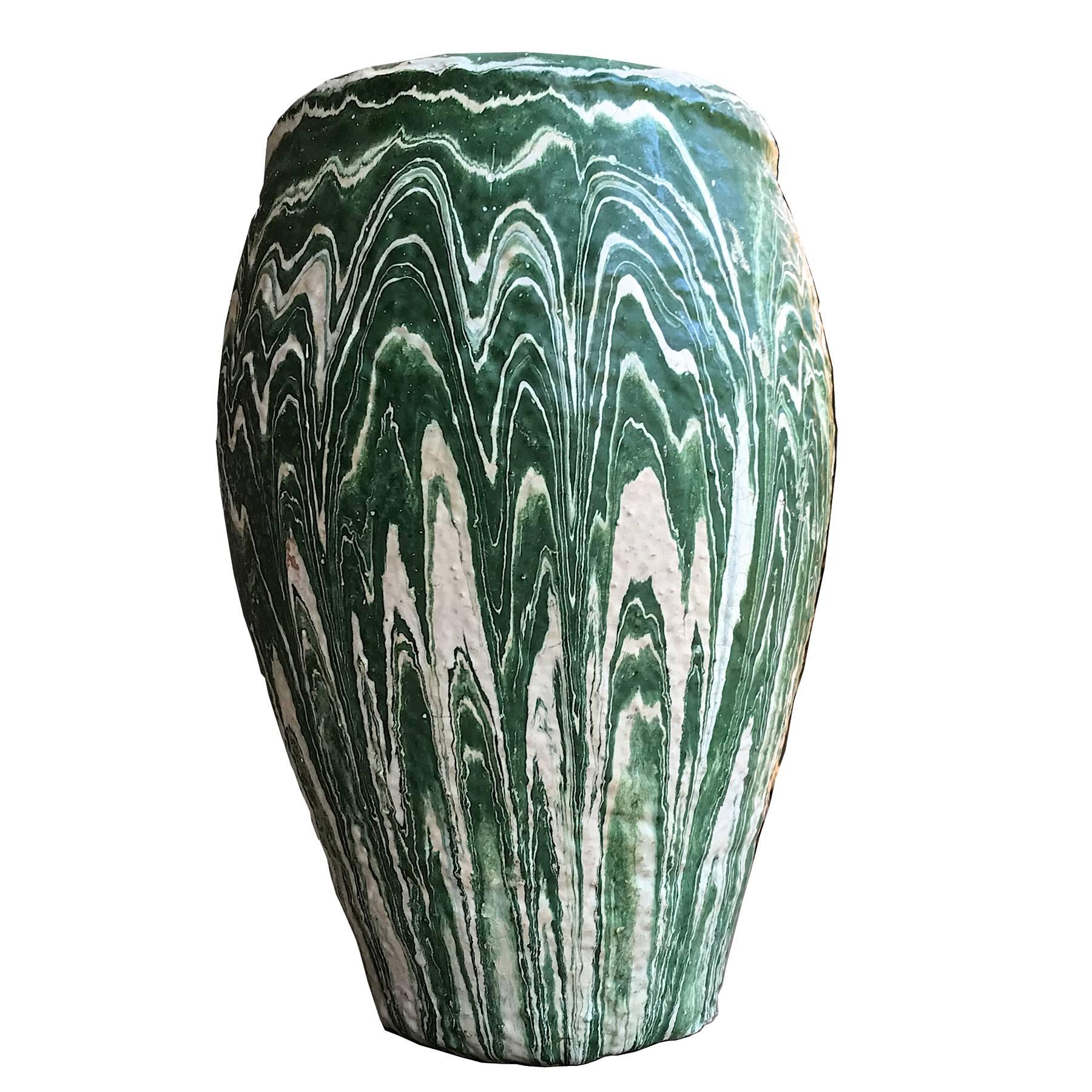 1930s Ozarkian Roadside Tourist Swirl Missionware Pottery Vase Arkansas Missouri