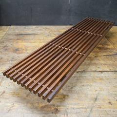 Vintage Mid-Century 1950s Mahogany Low Slat Bench Platform Prouve Perriand Style