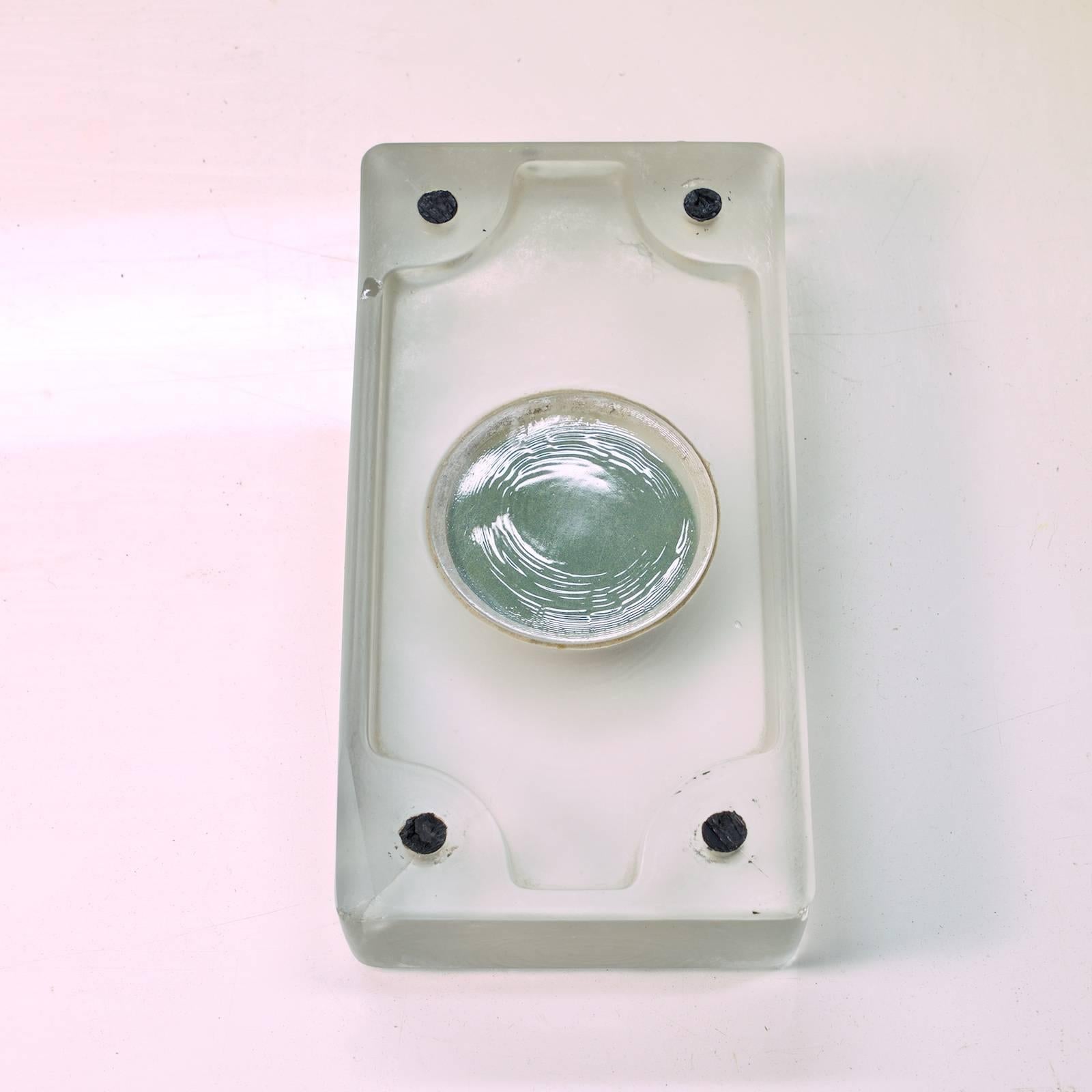 1920er Jahre Dental Briefbeschwerer Skulptur Glaslab Temperatur Gauge Thermometer (Geformt) im Angebot