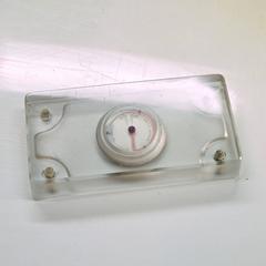 1920s Dental Paperweight Sculpture Glass Slab Temperature Gauge Thermometer
