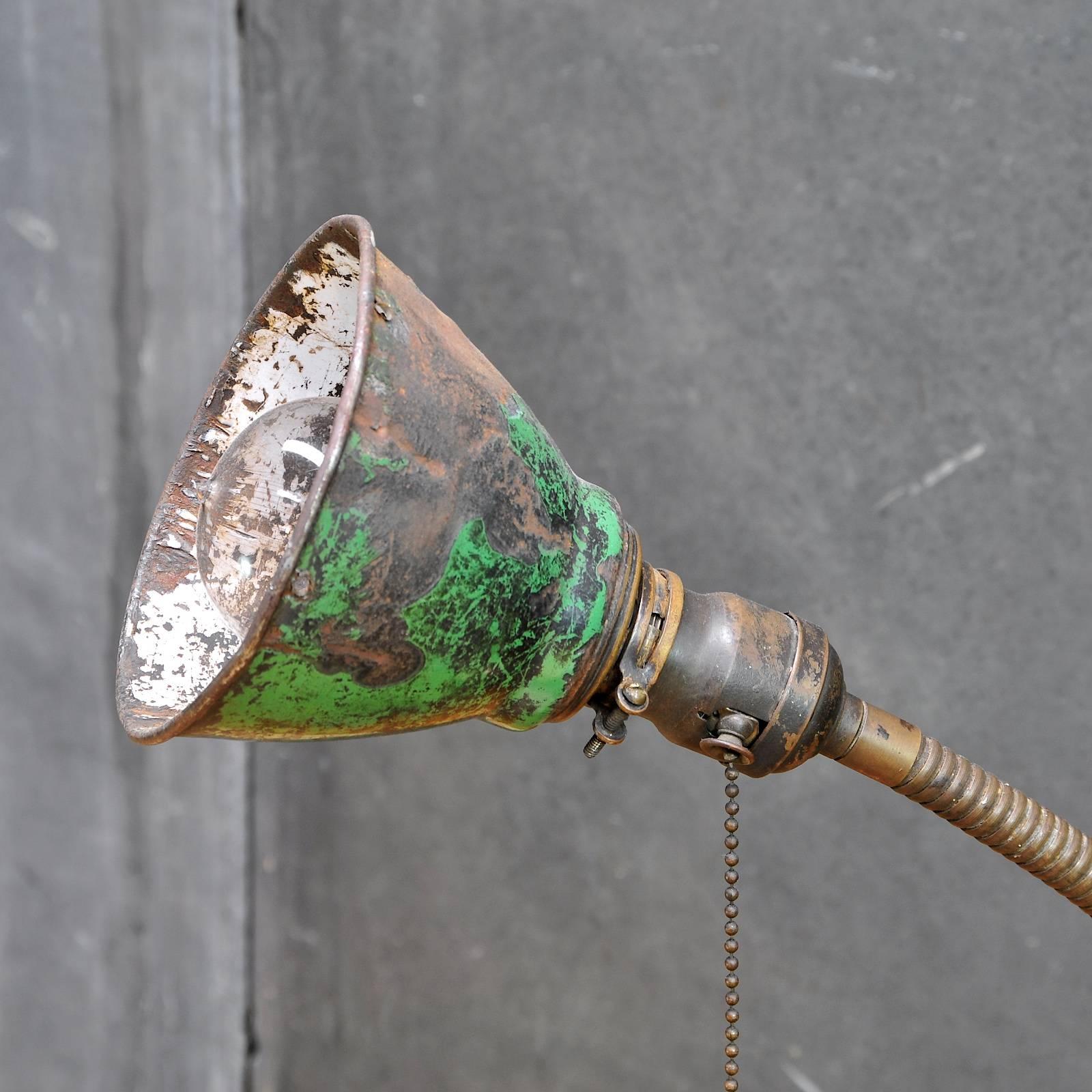 American Industrial Brass Yeomens Gooseneck Workshop Lamp