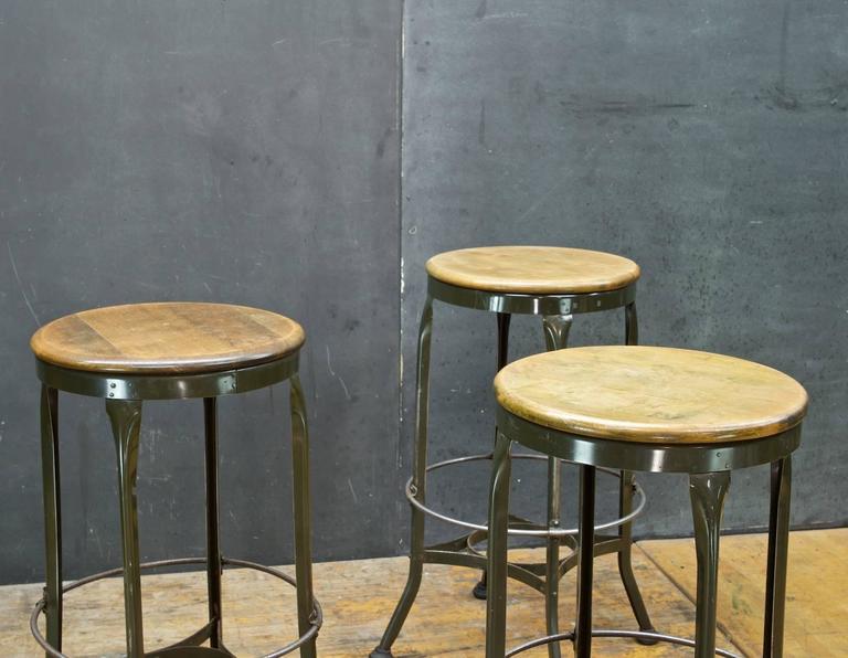 Vintage Industrial Toledo Art Metal Garage Bar Stools at 1stDibs