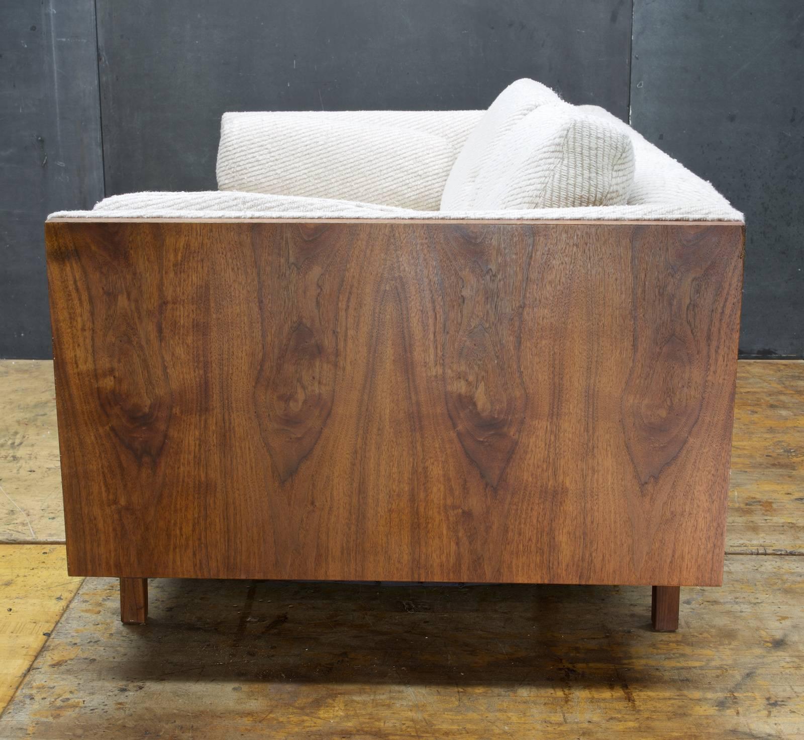 American Walnut Loveseat by Forecast Furniture Inc. in Style of Baughman or Risom