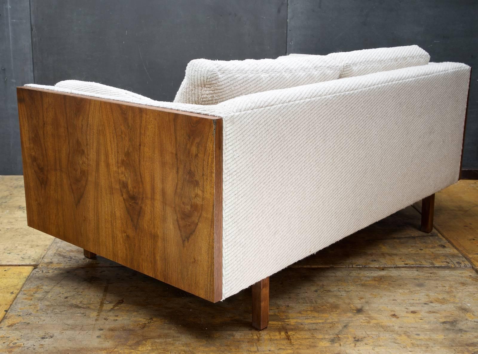 Mid-Century Modern Walnut Loveseat by Forecast Furniture Inc. in Style of Baughman or Risom