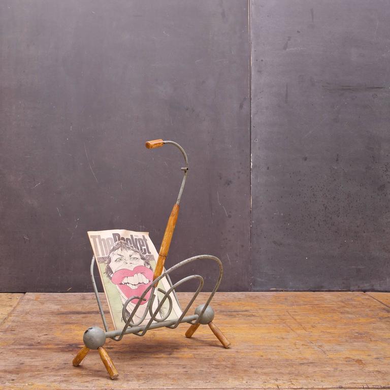 Vintage MidCentury French Magazine Rack For Sale at 1stDibs