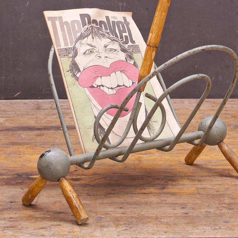 Vintage MidCentury French Magazine Rack For Sale at 1stDibs