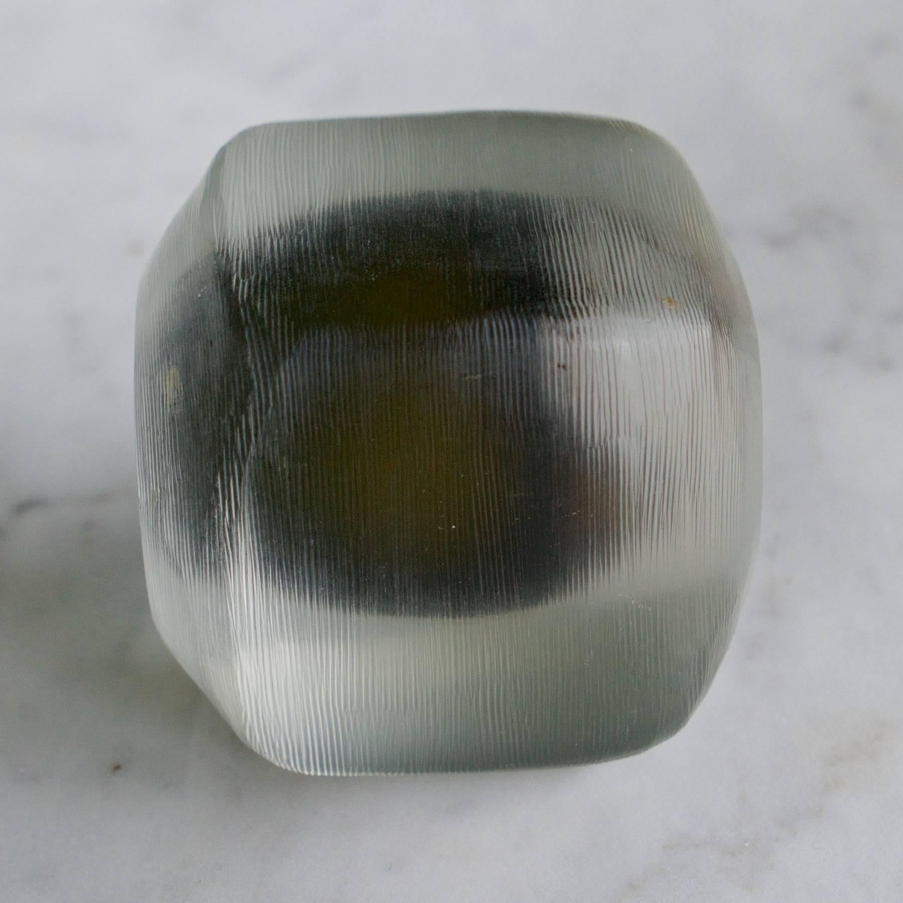 Mid-20th Century Venini Caliari Inciso Eyeball Cube Paperweight