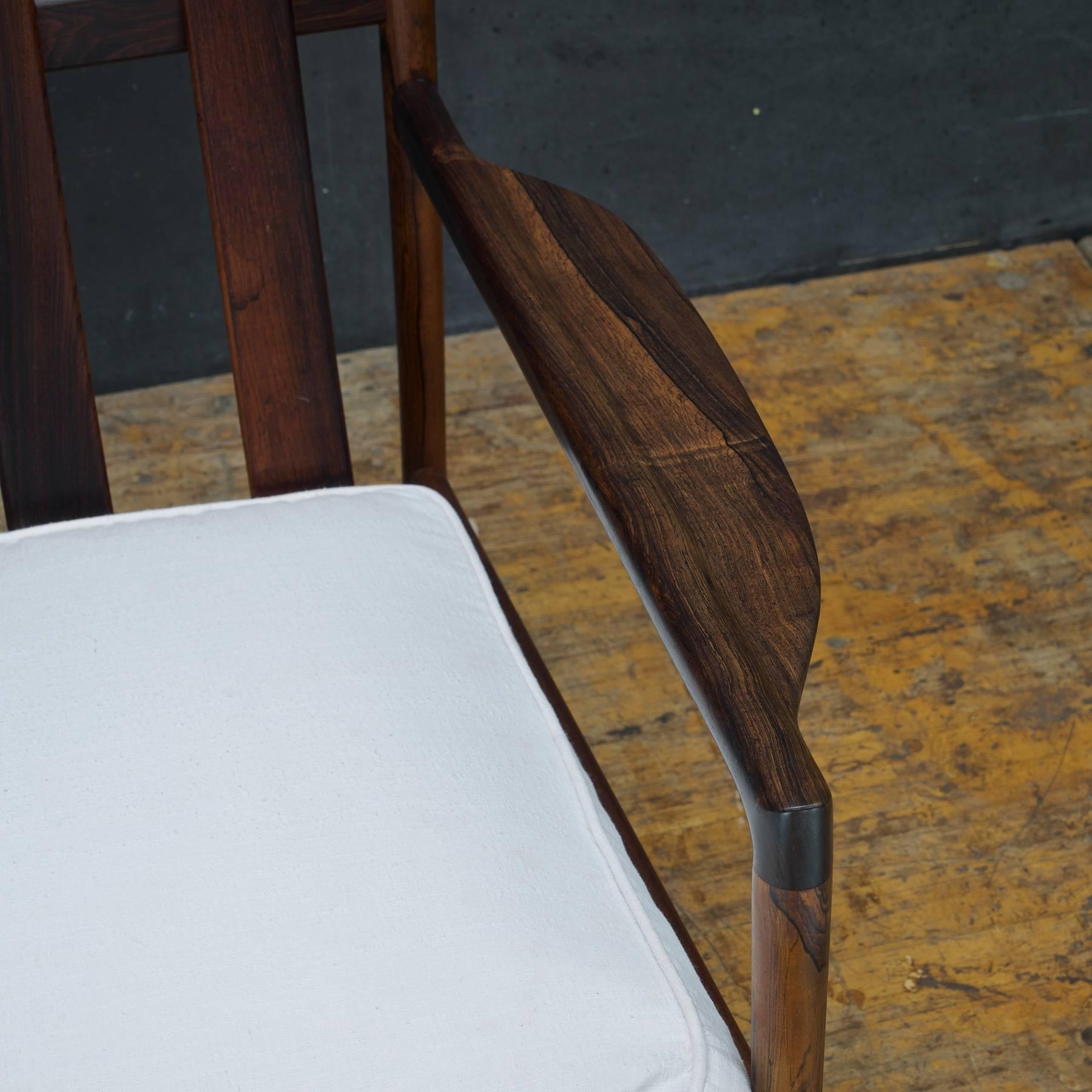 1950s Kofod-Larsen Brazilian Rosewood Danish Pickett Lounge Chair Mid-Century In Good Condition For Sale In Hyattsville, MD