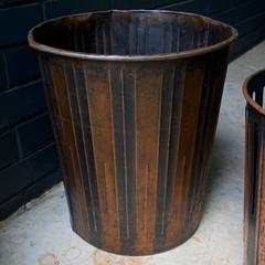 Japanned Finished Copper Factory Office Trash Cans Wastebaskets