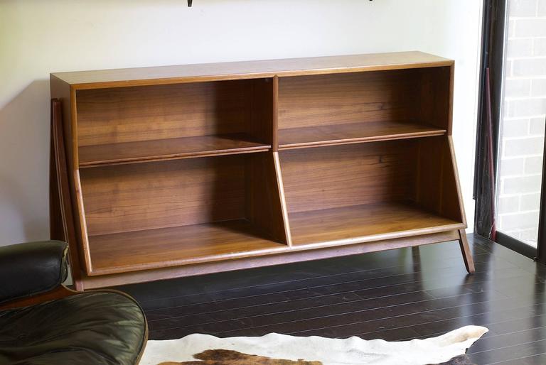 Uncommon Low Walnut Bookcase By Kipp Stewart For Drexel At 1stdibs