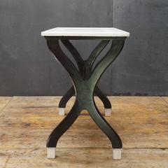 Victorian Farmhouse Seamstress Work Shop White Glass Table