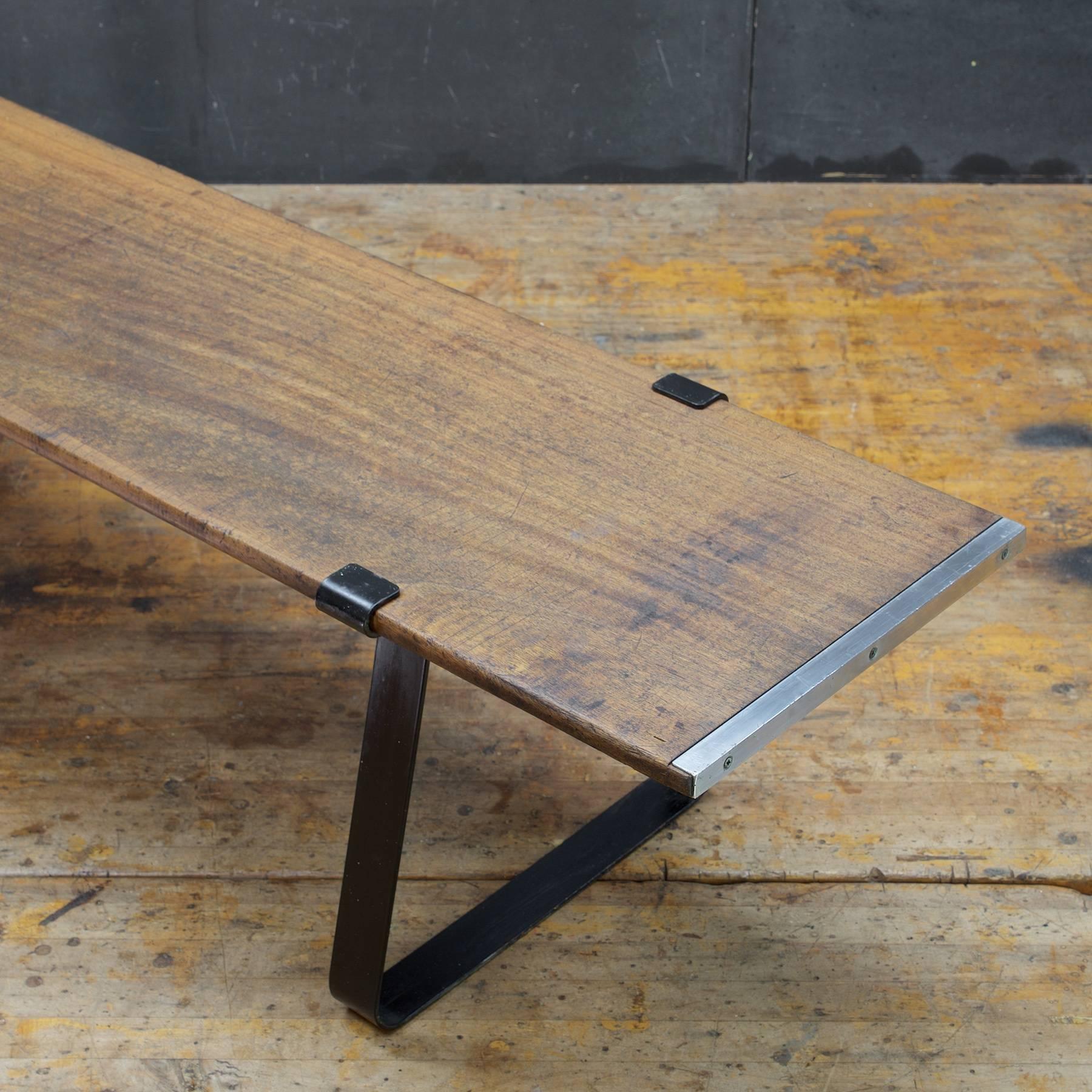American Architects Minimalist Teak Plank Coffee Table Bench Mid-Century Pool House