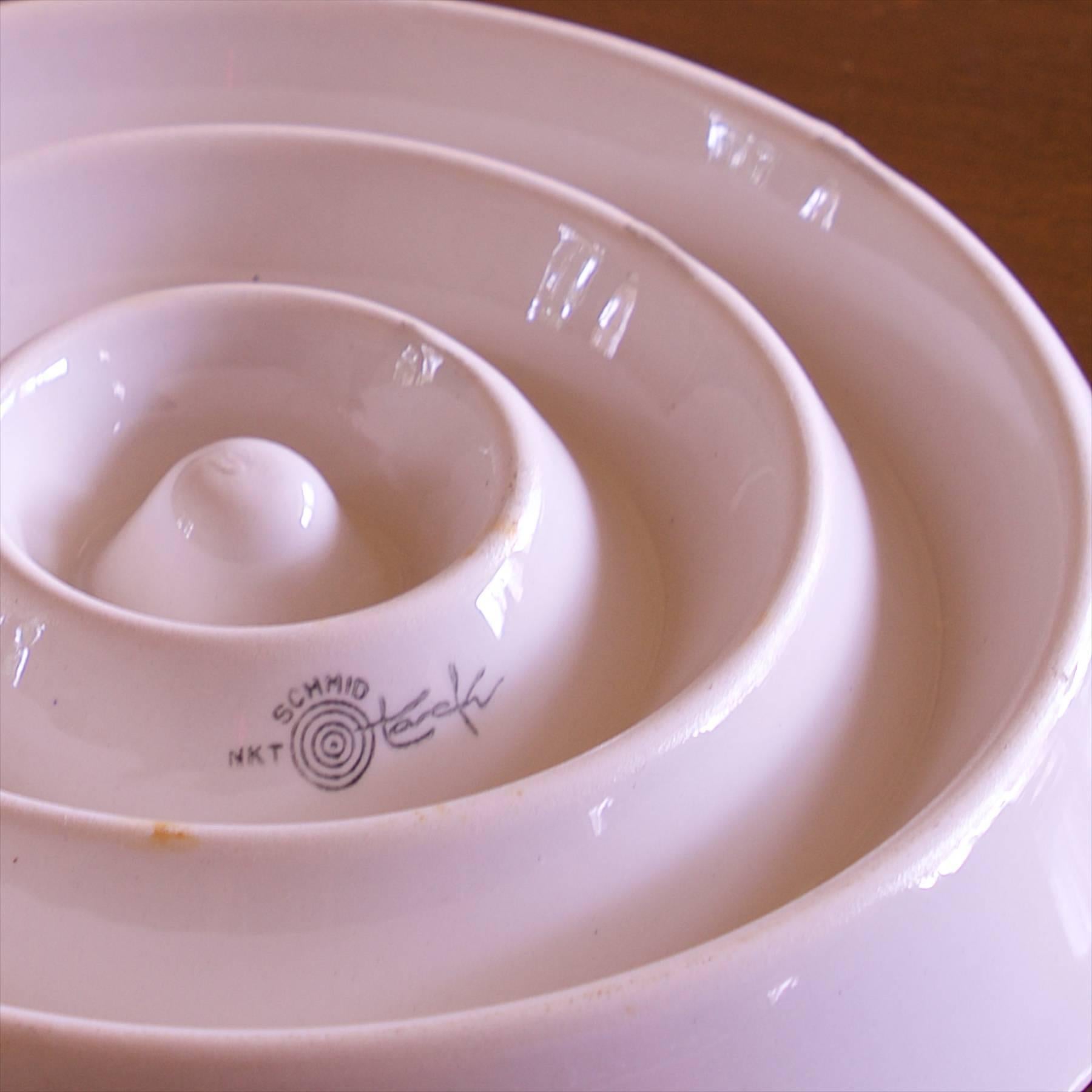 Japanese Yellow Bullseye Ashtray by La Gardo Tackett Japan Post Modern Pop Art Bowl Dish