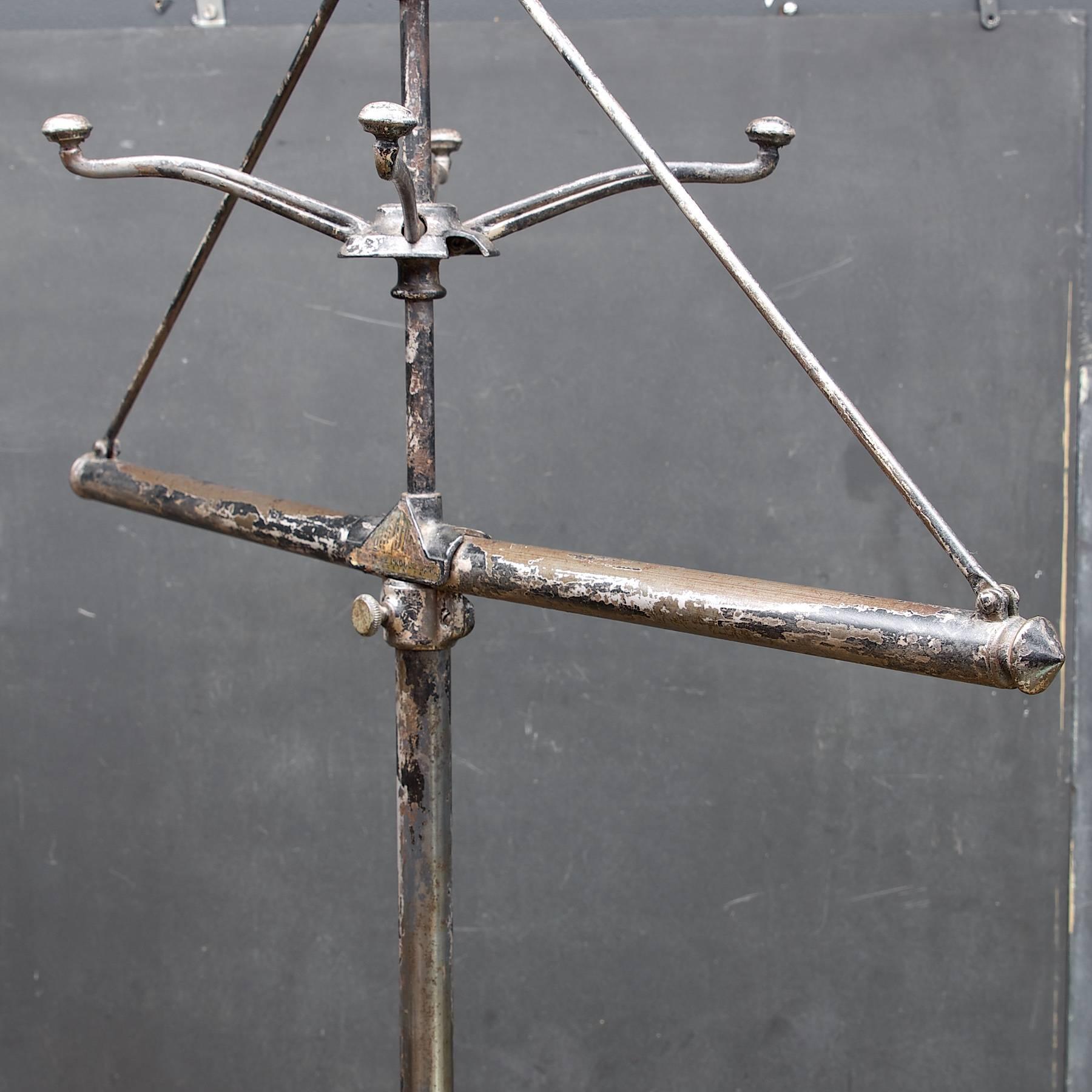 Industrial High Victorian Power Plant Office Folding Coat Rack