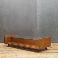 Jens Risom style American Studio Craft Slatted Coffee Table Magazine Rack
