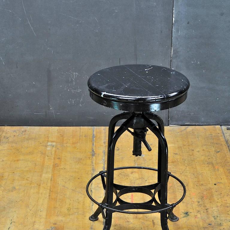Black Industrial Artist Studio Stool by Toledo Metals Company For Sale