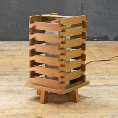 Studio Craft Slatted Cedar Japanese Style Pickup Floor Lantern Lamp