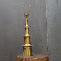 Vintage 1950s Mid-Century Brass Japanese Pagoda Lamp by Westwood Industries