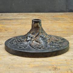 Antique Parasol Cast Iron Floral Grape Vines Motif Base Patio Garden Umbrella