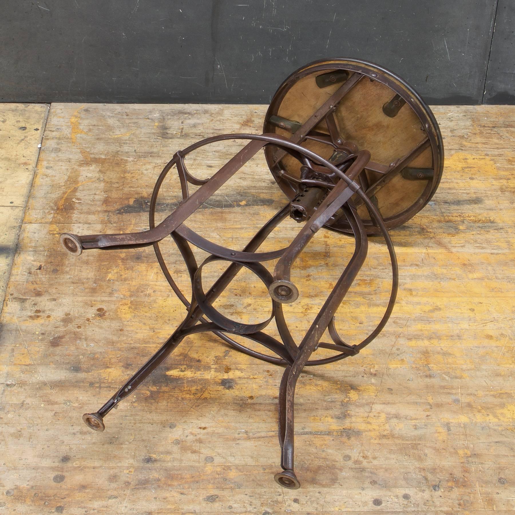 vintage workshop stool