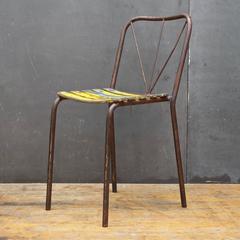 Antique 1920s French Bistro Cafe or Poolside Chair Vintage Mid-Century