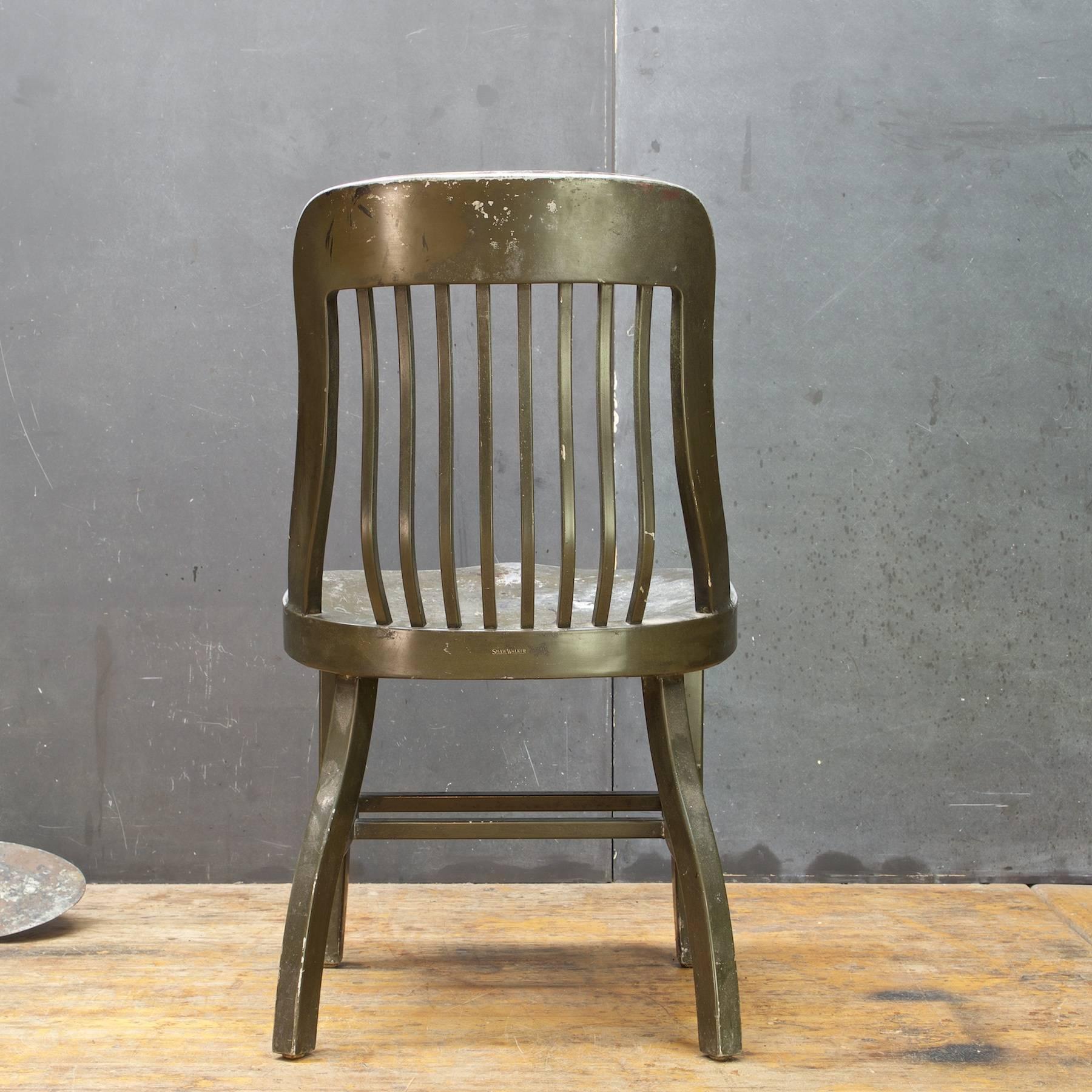 Art Deco 1930s US Barracks Metal Early Goodform Chair by General Fireproofing