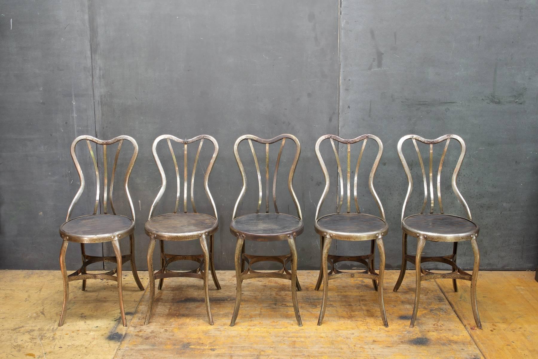 vintage metal cafe chairs