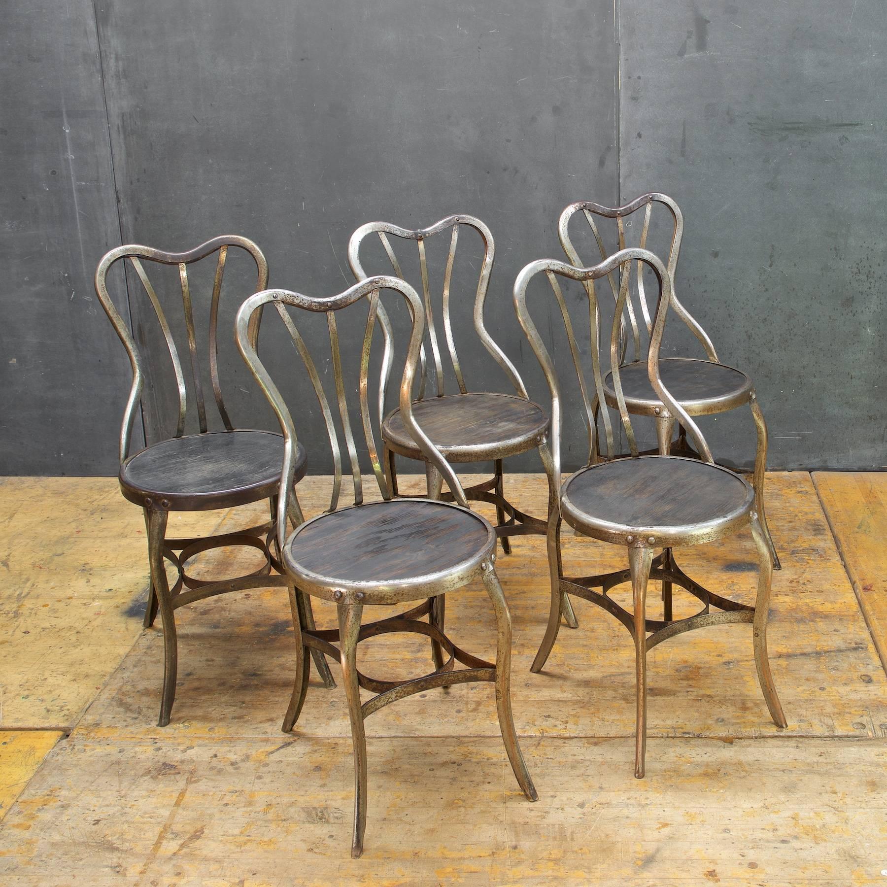 vintage metal bistro chairs